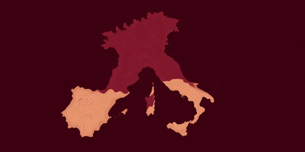 Topographic map of wine regions